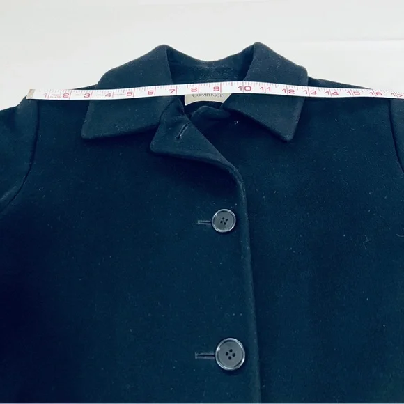 Vintage 1990s Calvin Klein 100% Merino Wool Single Breasted Walker Car Coat - 8 - Picture 4 of 15
